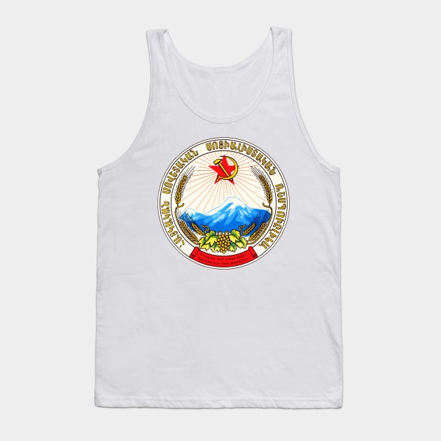 The coat of arms of Soviet Armenia depicting Mount Ararat in the center Tank Top by Flags of the World